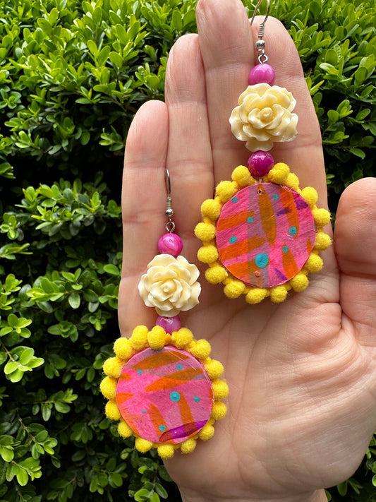 Vibrant Colorful Handmade Statement Earrings