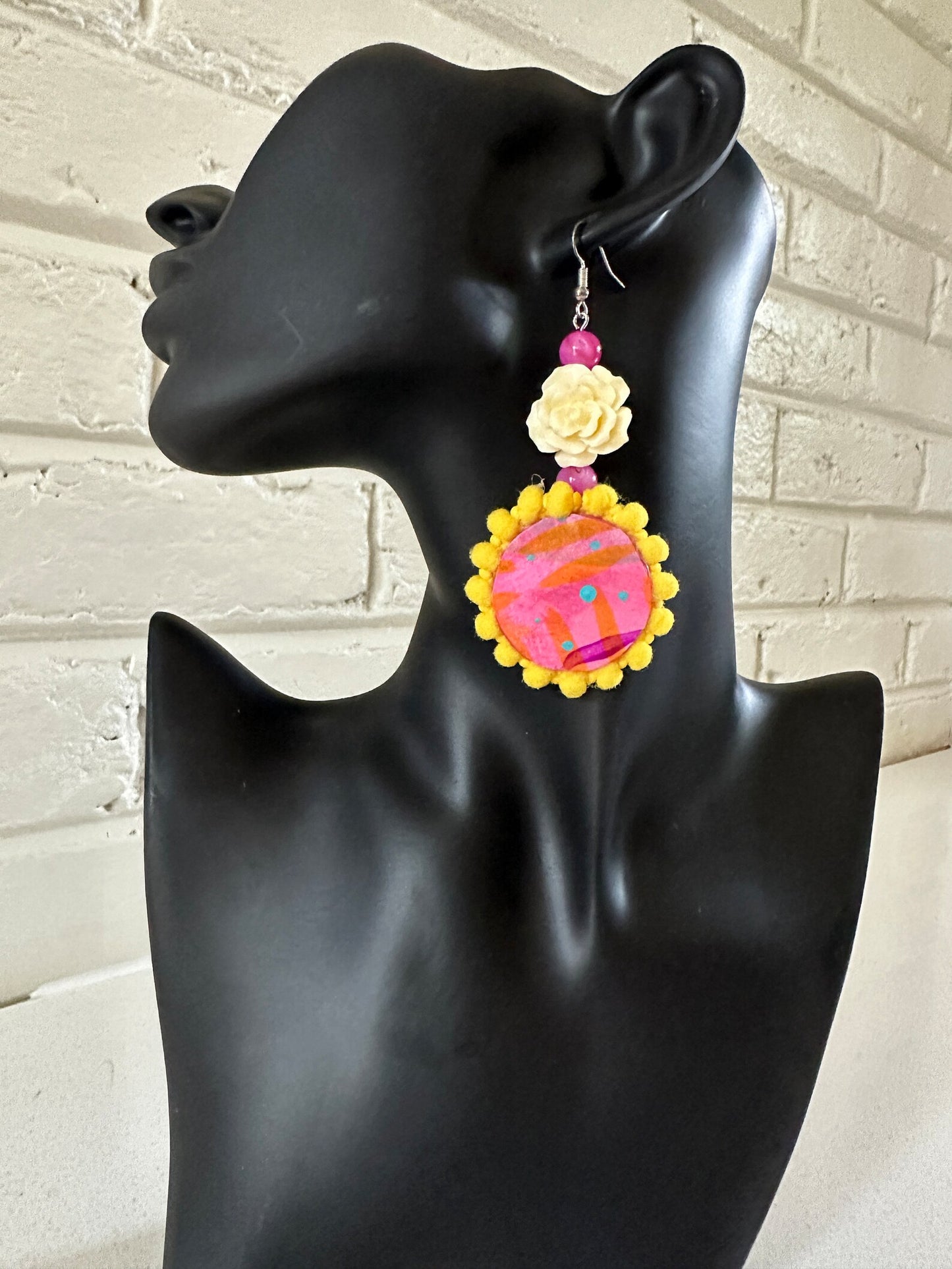 Vibrant Colorful Handmade Statement Earrings