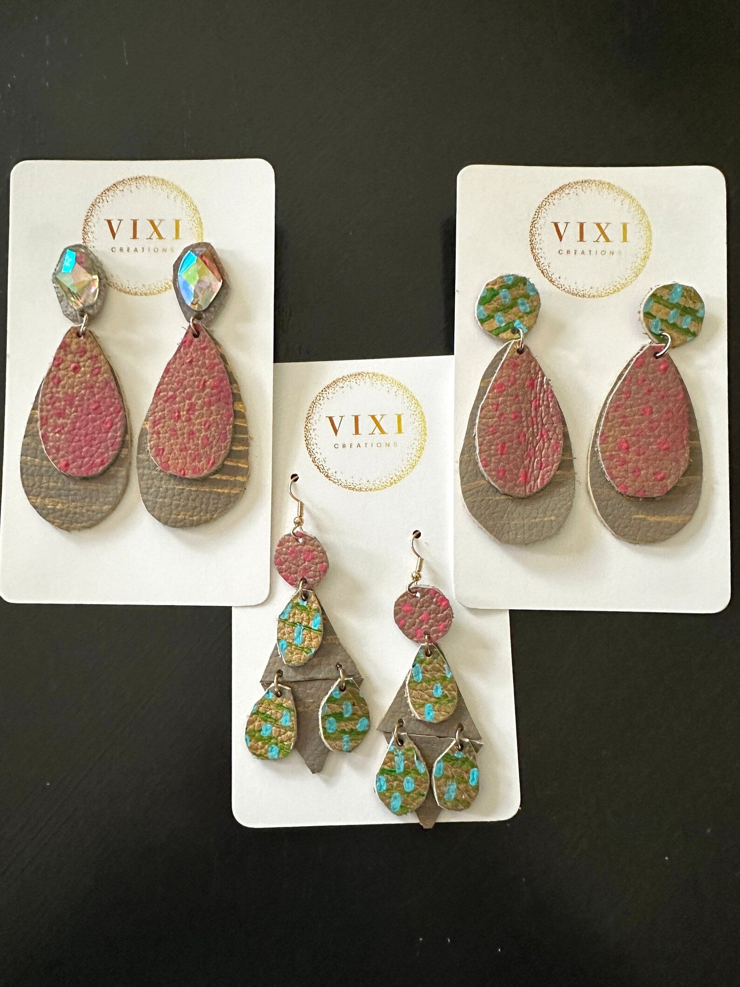 Unique Leather Dangle Earrings