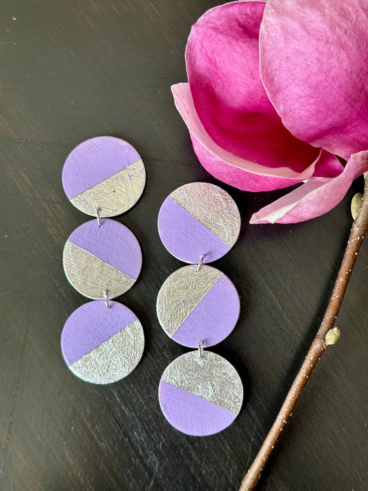 Chic Lilac Hand Painted Earrings