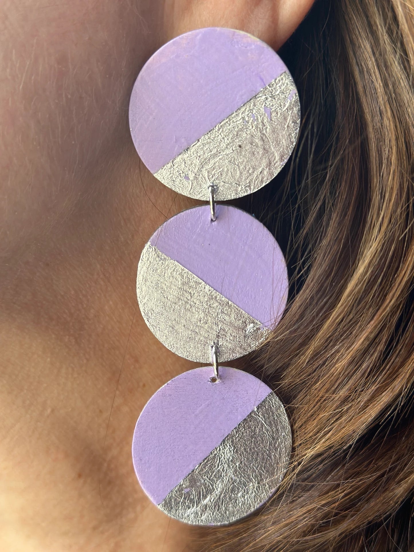 Chic Lilac Hand Painted Earrings