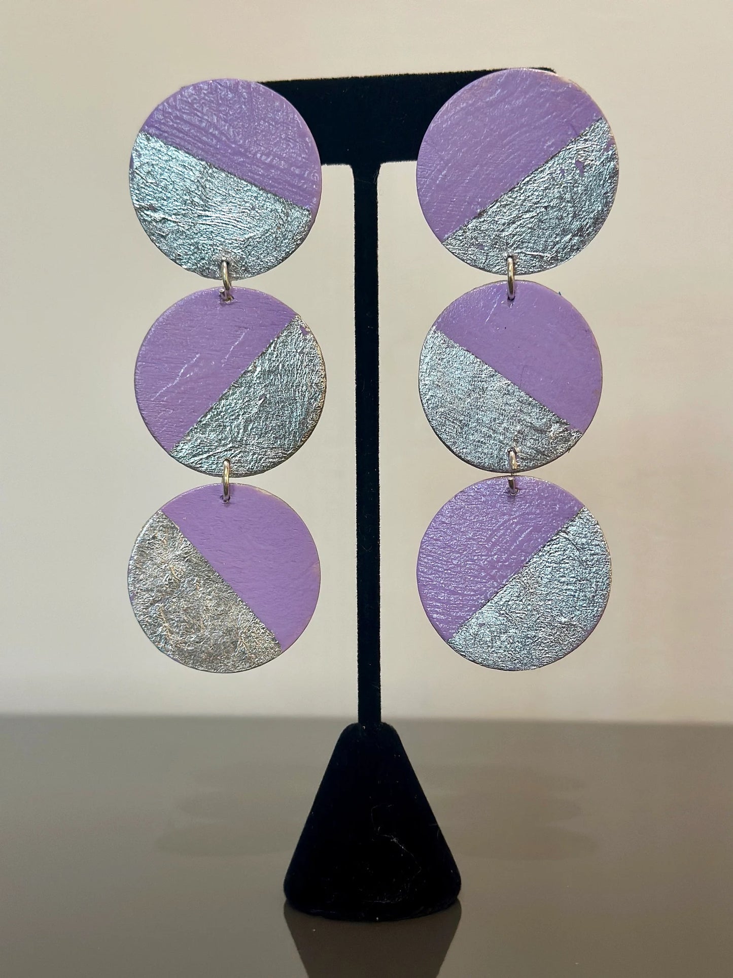 Chic Lilac Hand Painted Earrings