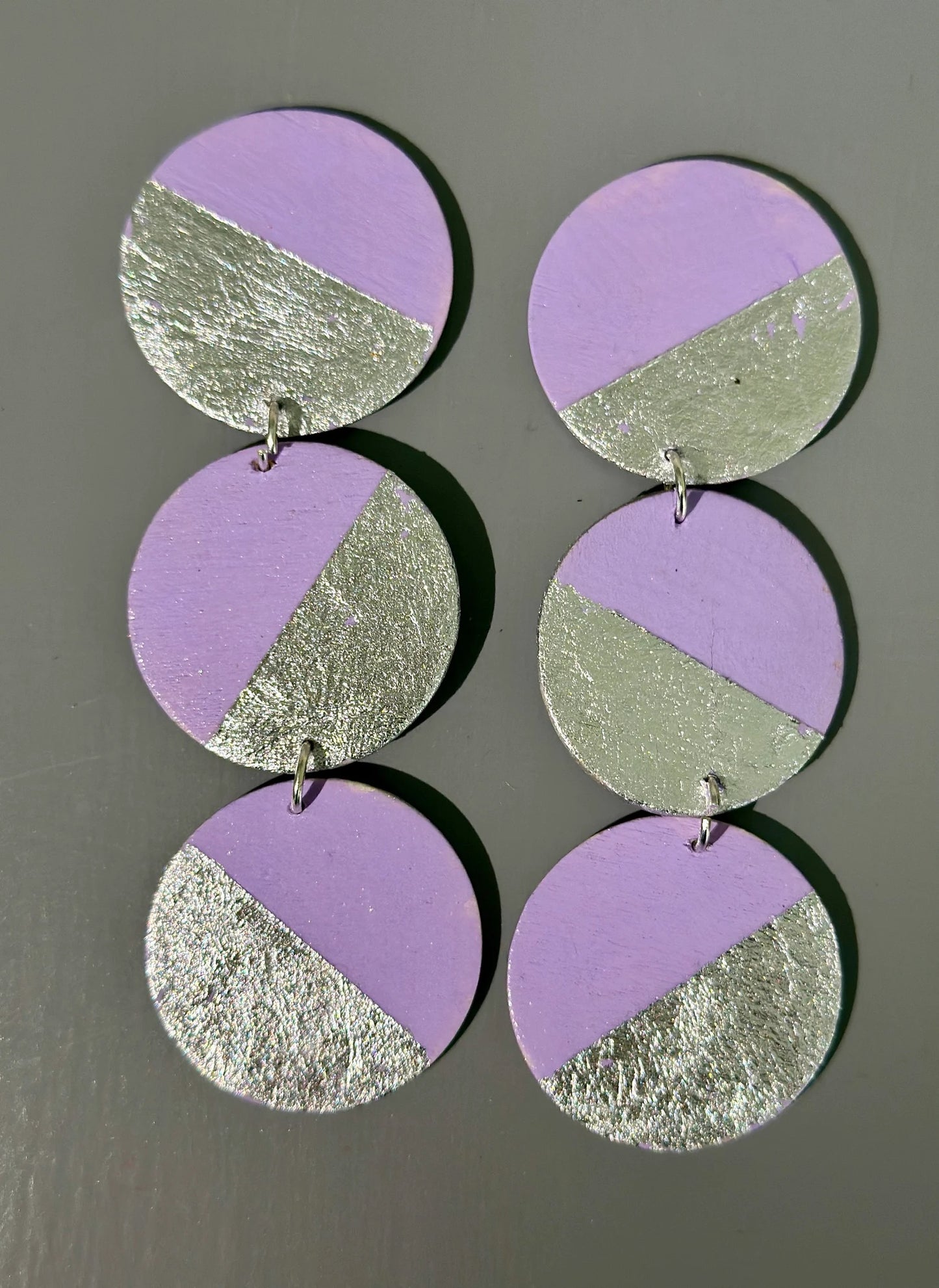 Chic Lilac Hand Painted Earrings