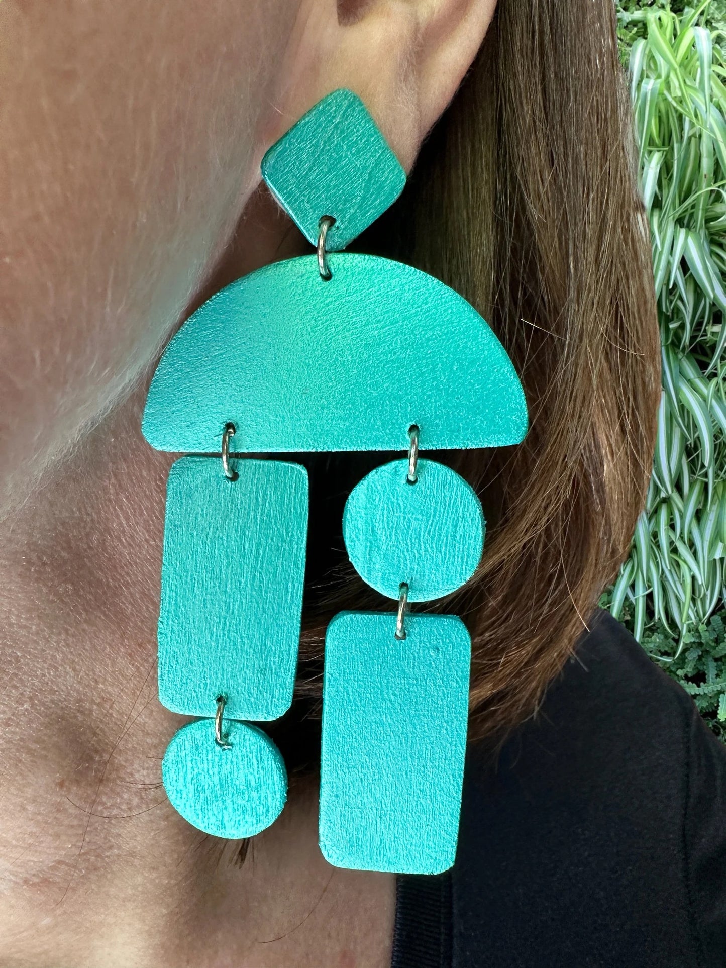 Gorgeous Metallic Turquoise Earrings