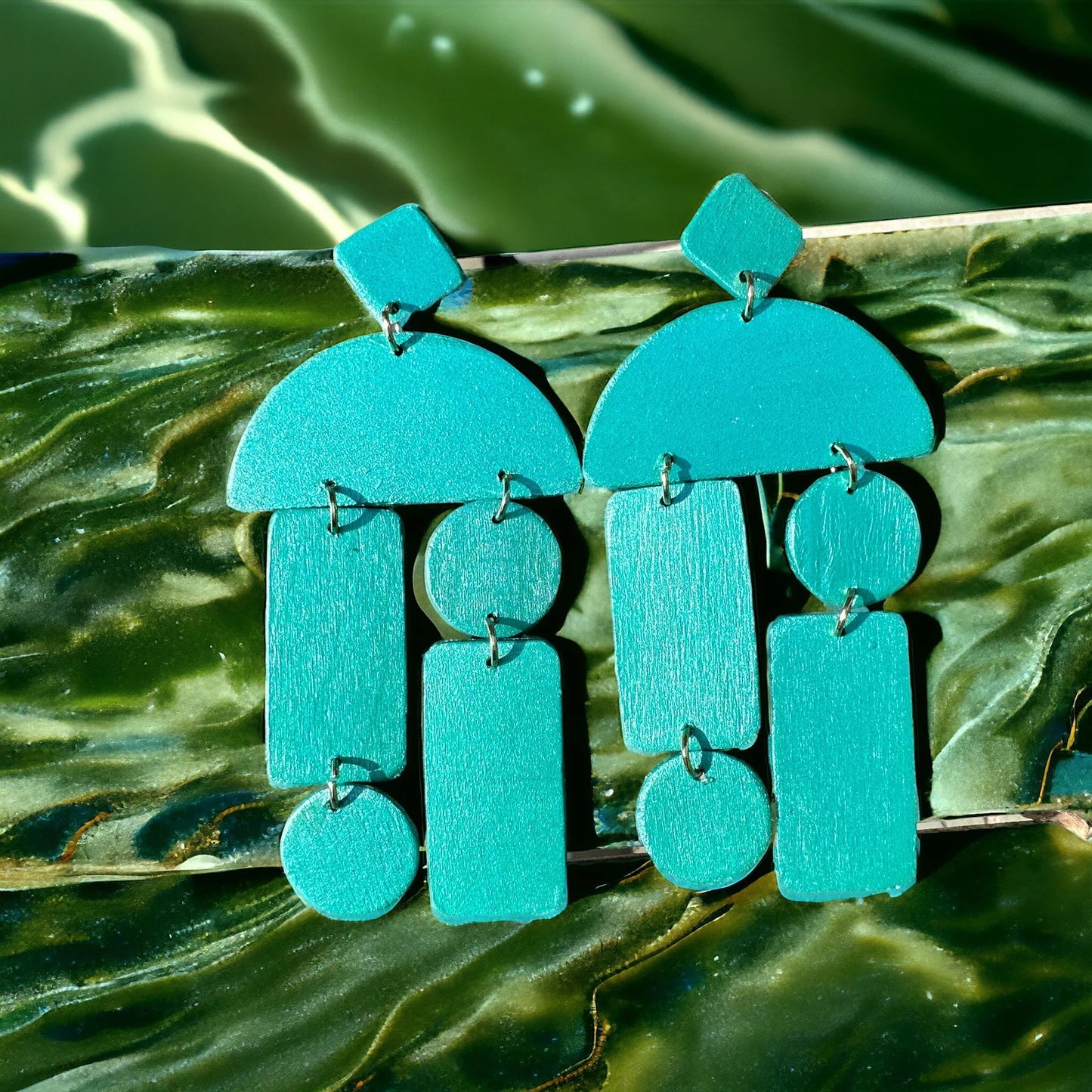 Gorgeous Metallic Turquoise Earrings