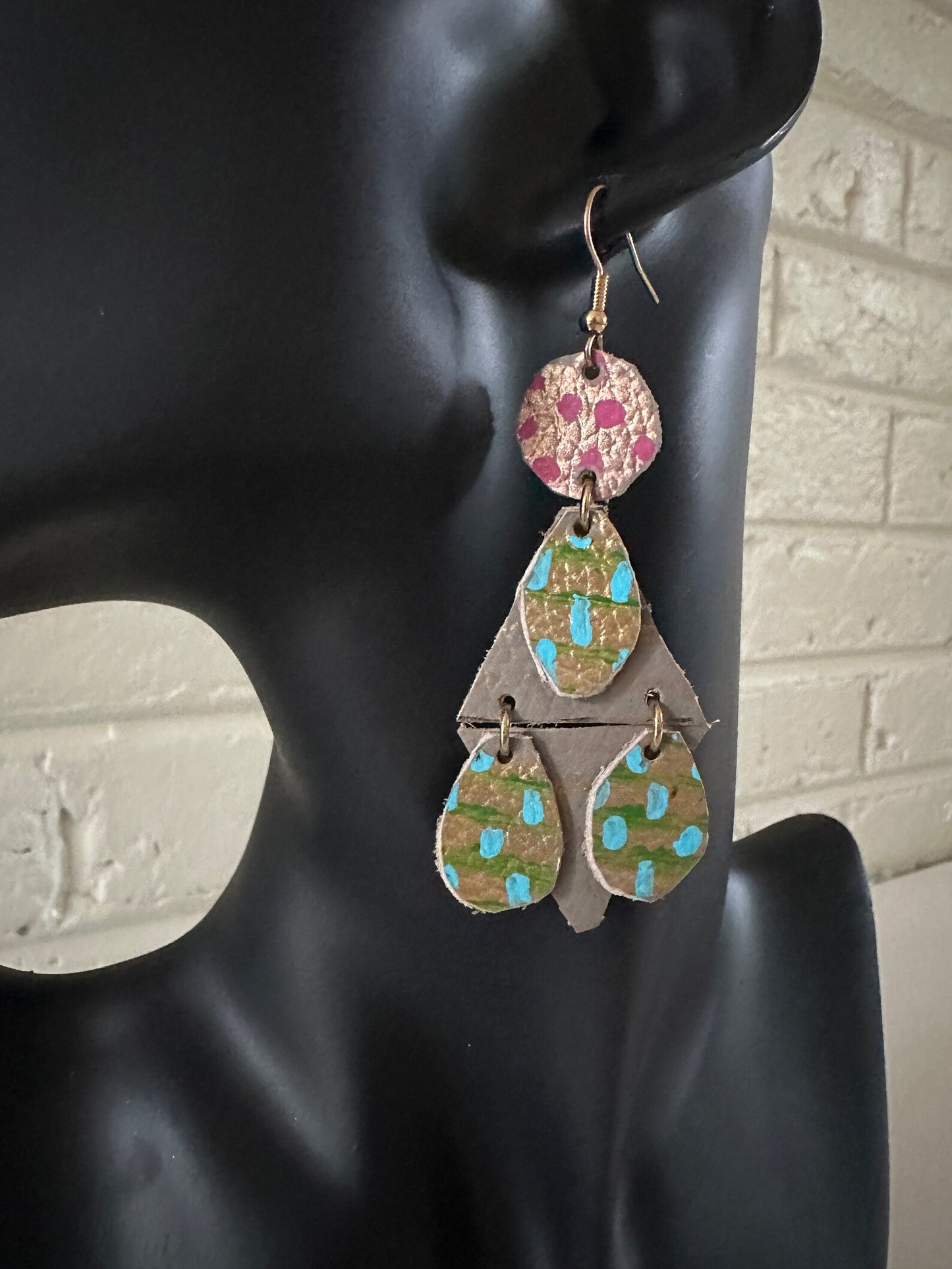 Unique Leather Dangle Earrings