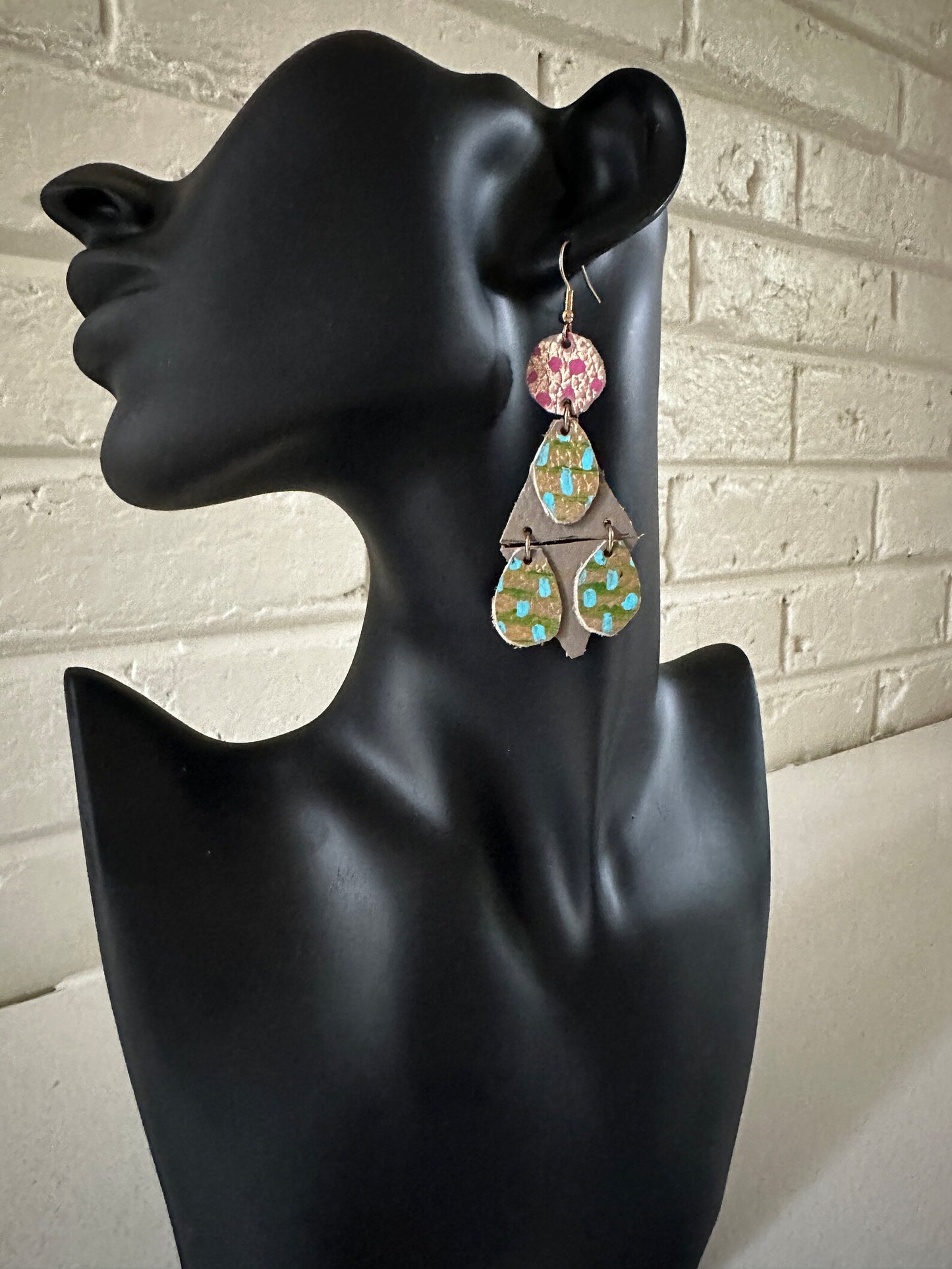 Unique Leather Dangle Earrings