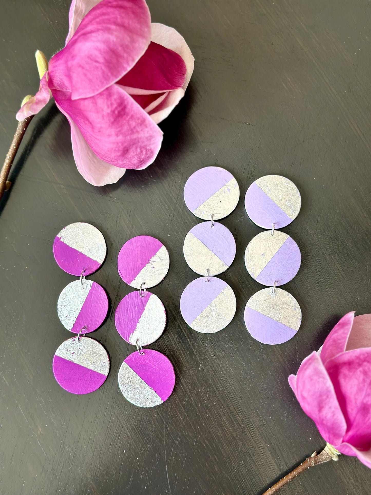 Chic Lilac Hand Painted Earrings