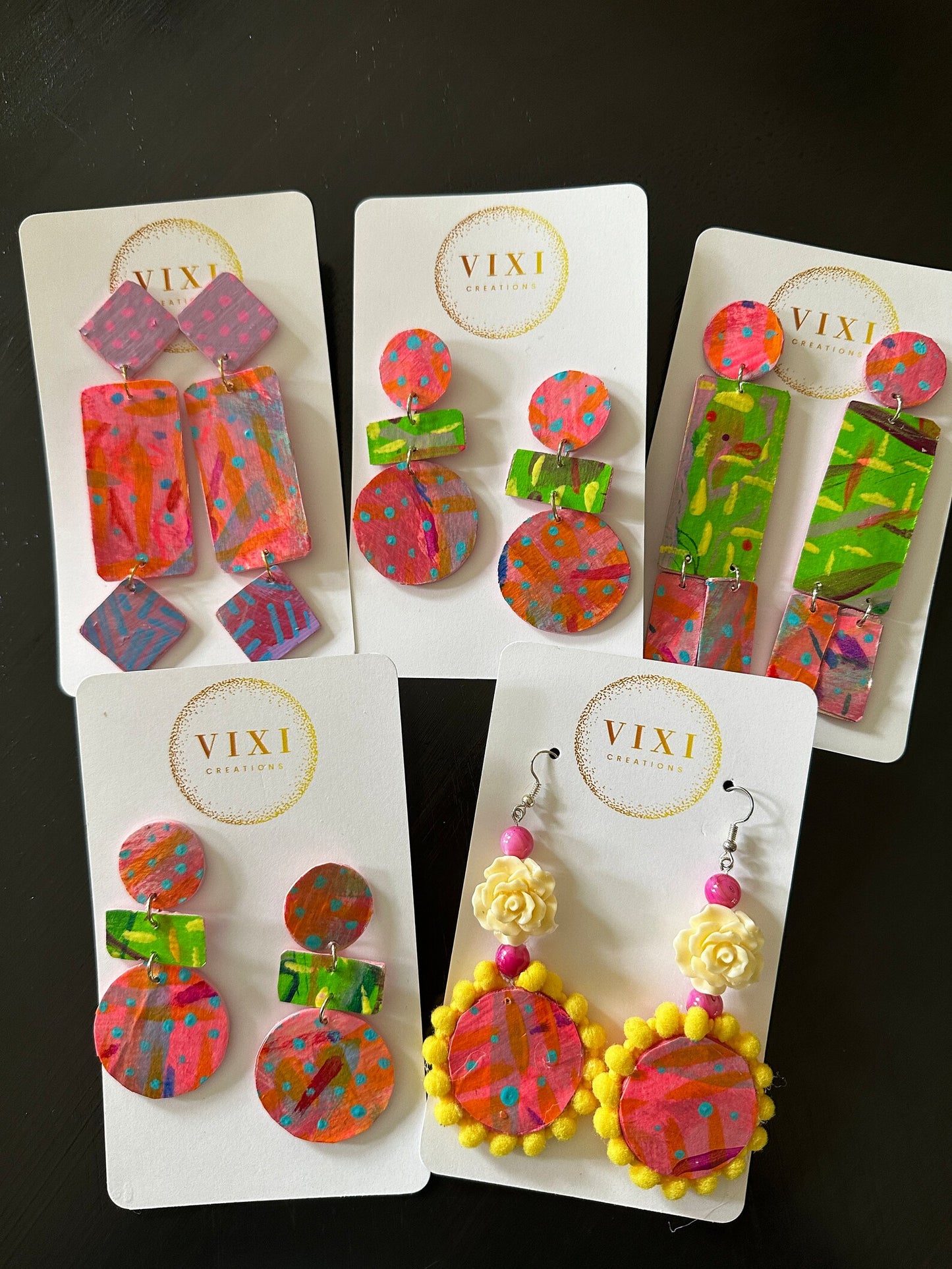 Vibrant Colorful Handmade Statement Earrings