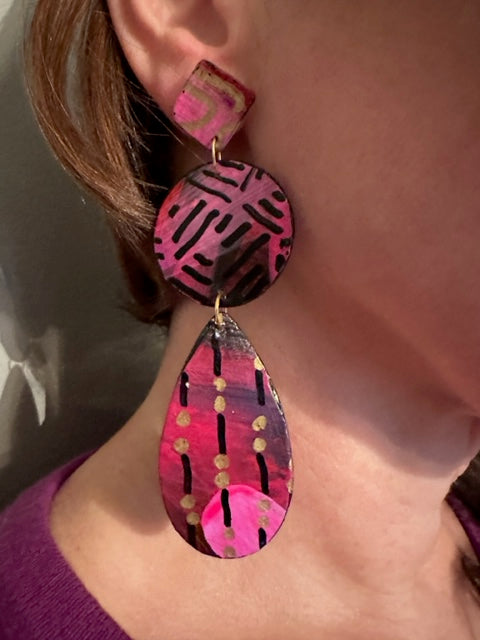 Colorful, Hand Painted Earrings 188 – Bethany Joy Art